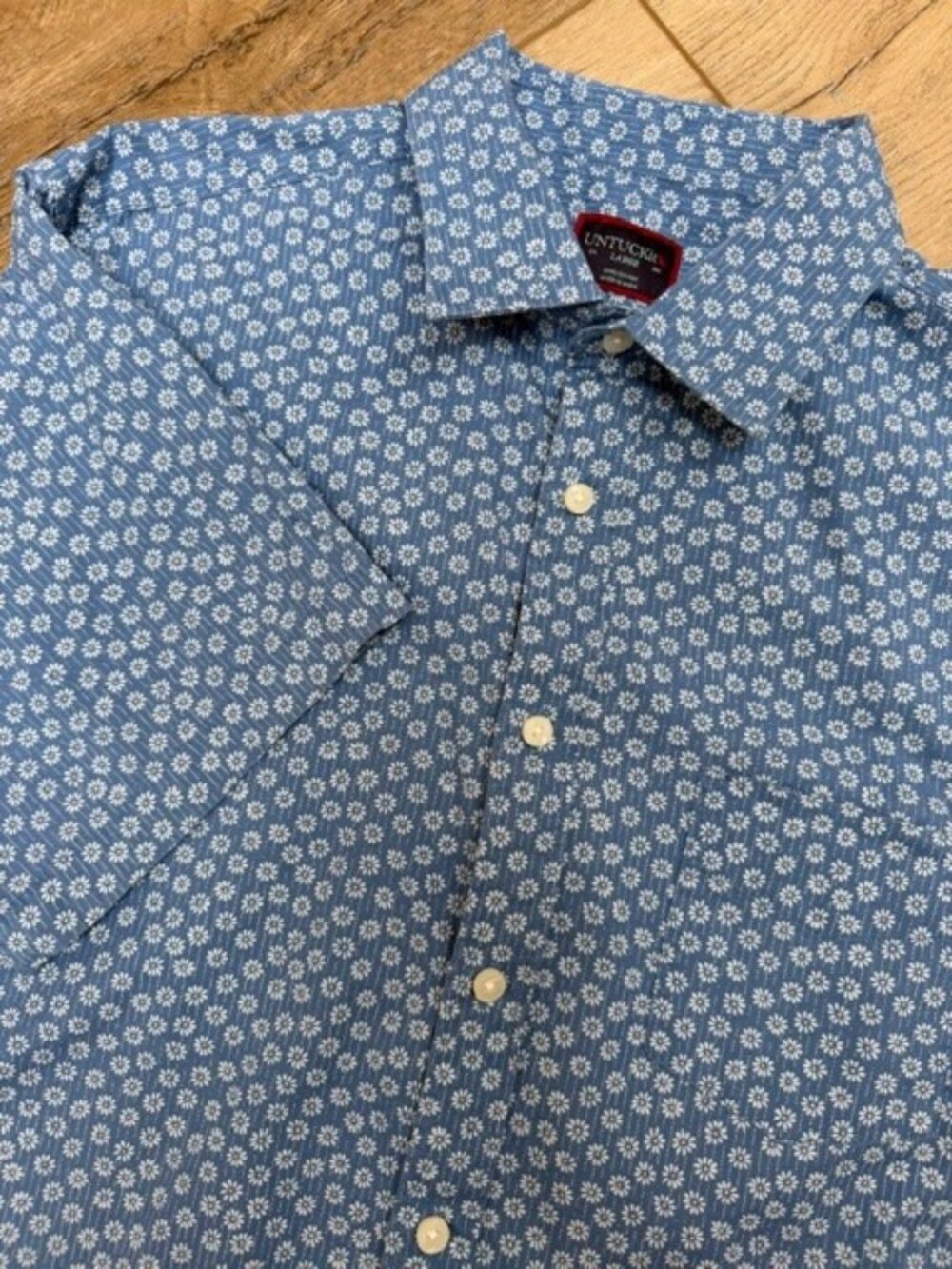 UNTUCKit Men's 100% Cotton Short-Sleeve Shirt Size L